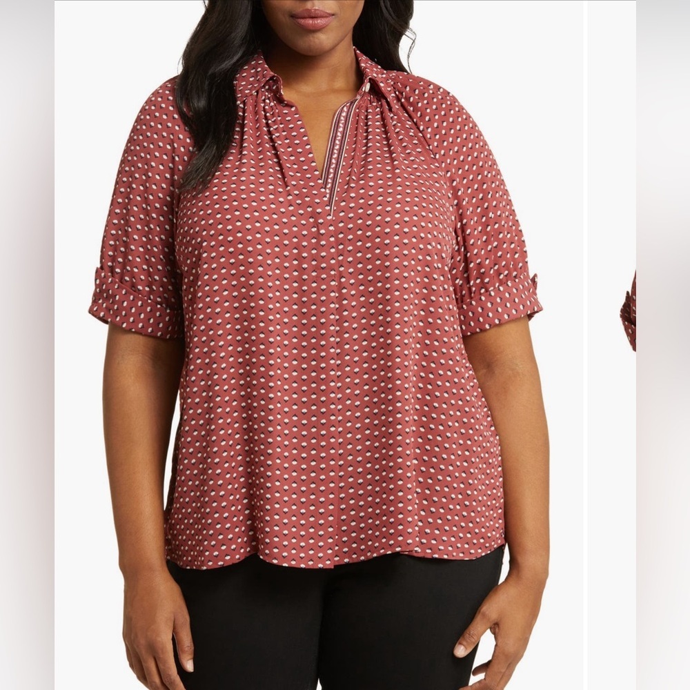 NWT Max Studio Puff Sleeve Top size 1X